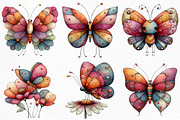 Whimsical Spring Butterfly Clipart, an Illustration by Craft Nest (Thumbnail 5 of 11)