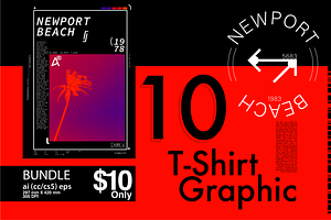 10 Typographic Summer T-Shirt Bundle, an Illustration by NoSpoon Design