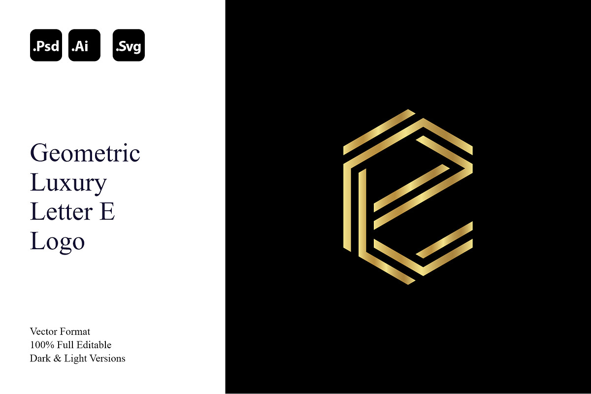 Geometric Luxury Letter E Logo, a Branding & Logo Template by Luxury Logos (Photo 1 of 4)