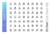 User Line Icons Set, an Outline Icon by Voysla's Shop (Thumbnail 2 of 4)