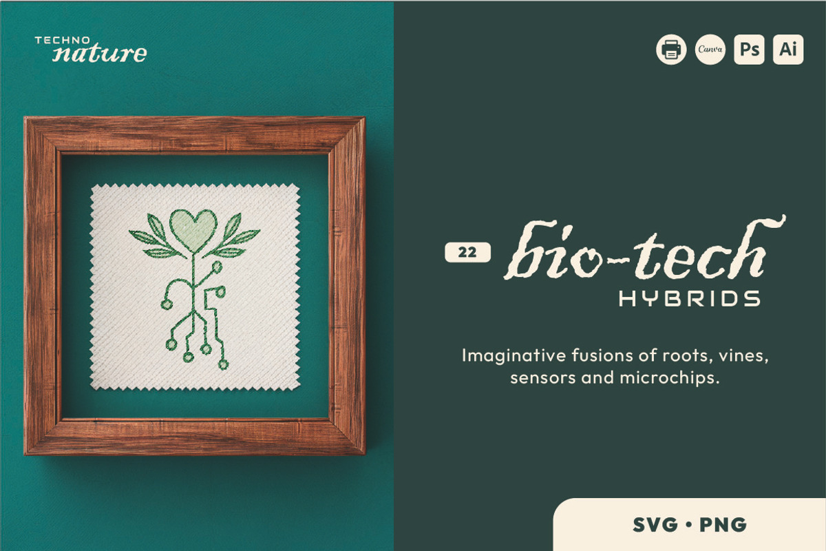 Techno Nature – 80+ Illustration Set, a Decorative Illustration by JuliBelushi (Photo 7 of 9)
