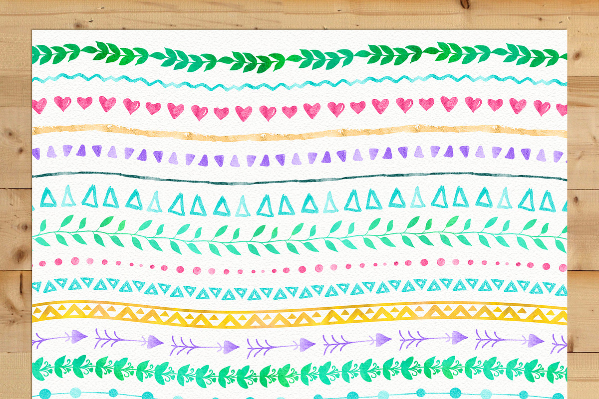 Watercolor Pattern Brushes preview 3