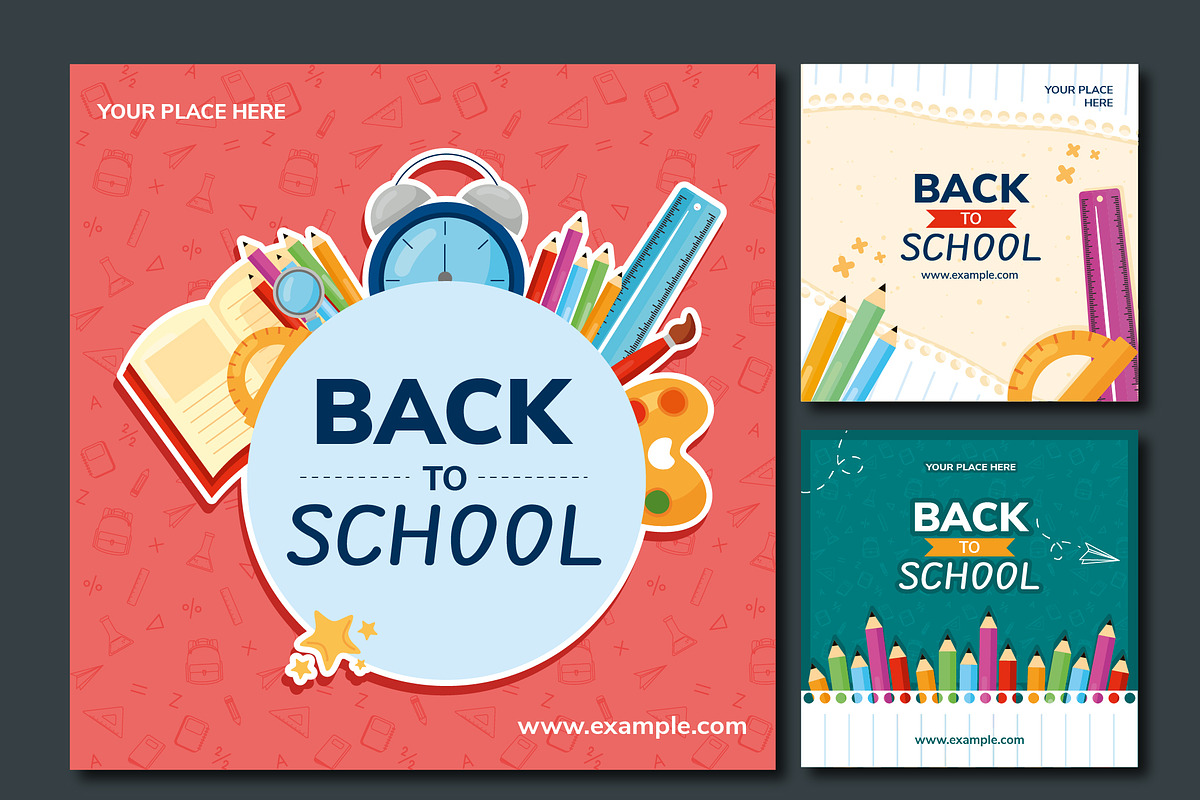 Back to School Social Media Set, a Templates & Theme by studiogstock (Photo 2 of 3)