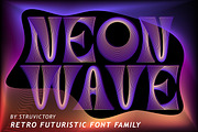 Neon Wave Retro Futuristic Typeface, a Sans Serif Font by Struvictory.art