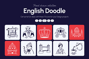 English Doodle Icon, an Outline Icon by Vectors Market
