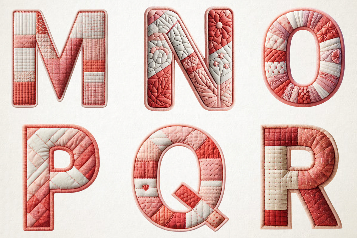 Valentine Patchwork Alphabet PNG, an Illustration by RobertsArt (Photo 4 of 7)