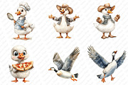 Watercolor Silly Goose Clipart, an Illustration by Watercolor design (Thumbnail 3 of 12)