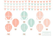 Mint & Peach Hot Air Balloons, an Illustration by Amanda Ilkov (Thumbnail 4 of 5)