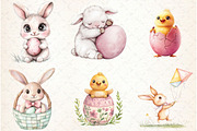Vintage Dusty Rose Easter Clipart, an Illustration by Watercolor design (Thumbnail 4 of 4)