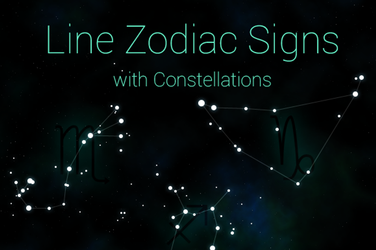 Line Zodiac Signs with Constellation, an Outline Icon by Vương Thành Chung (Photo 1 of 2)
