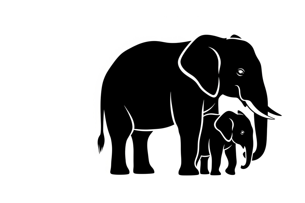 elephant family silhouette design, an Illustration by Amazin_art (Photo 17 of 51)