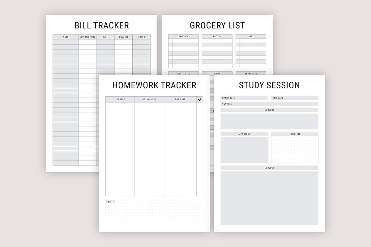 Ultimate Planner Bundle Pack Vo.01, a Stationery Template by MNT-Creator