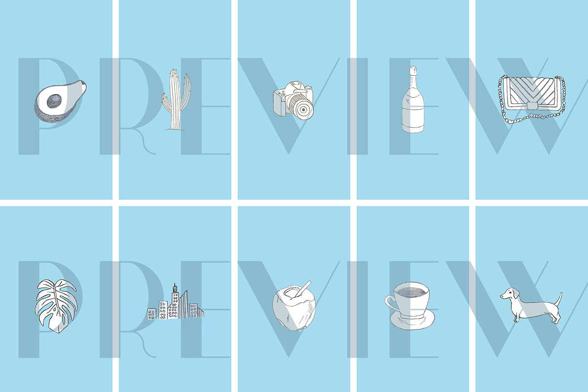 40 Blue Instagram Highlight Icons, a Social Media Template by Masters of Instagram (Photo 2 of 5)