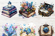 Watercolor Fantasy Books Clipart, an Education Illustration by LA Design (Thumbnail 4 of 10)