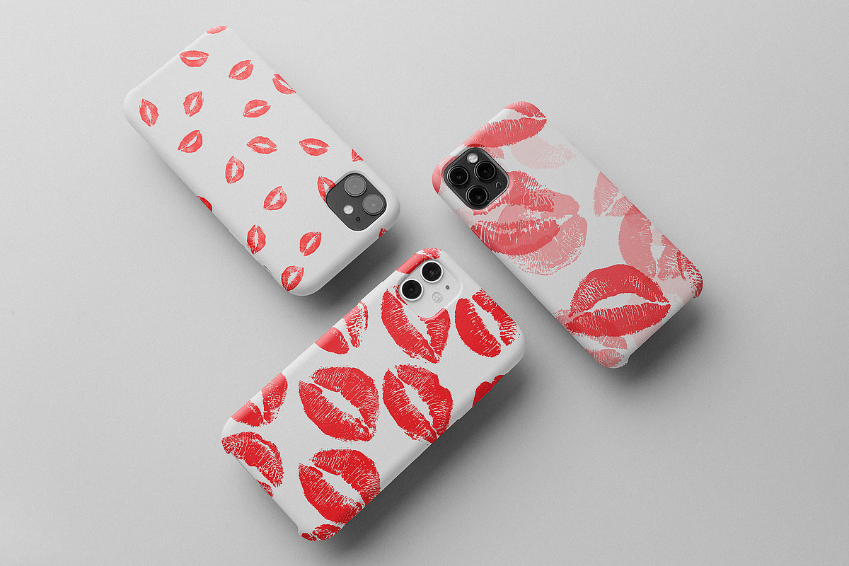 15 Seamless Lipstick Kisses Patterns, a Pattern Graphic by Kokoshka (Photo 5 of 15)