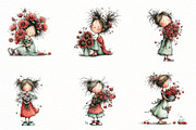 Whimsical summer girl Clipart, an Illustration by Designworld (Thumbnail 4 of 6)