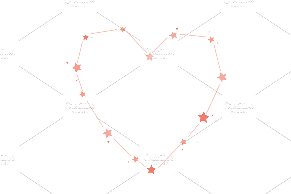 Heart shape stars constellation, an Illustration by Toltemara