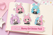 Bunny Girl Stickers — 50 PNG, a Person Illustration by ETARA by Mea Hau (Thumbnail 2 of 17)