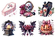 Gothic Coquette Halloween Clipart, an Illustration by DreamArtGraphic (Thumbnail 3 of 5)