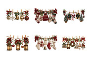 Christmas Clothesline Clipart PNG, a Seasonal Illustration by Designworld (Thumbnail 2 of 4)
