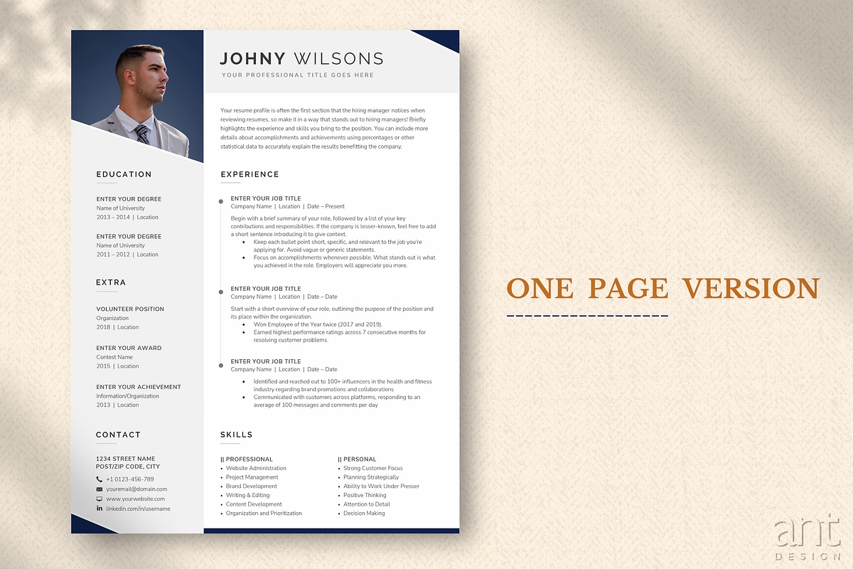Modern Resume Template - The Wilsons preview 2