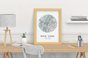 New York Map - Print Wall Art