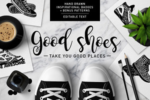 Good Shoes. 8 Inspirational Badges, a Branding & Logo Template by Cosmic Store