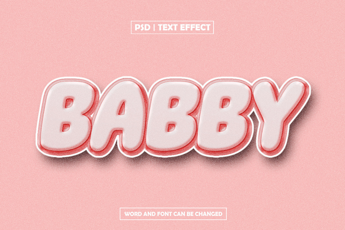 Sweet pink bubble 3d text effect, a Layer Style Add-On by AP Market (Photo 1 of 2)