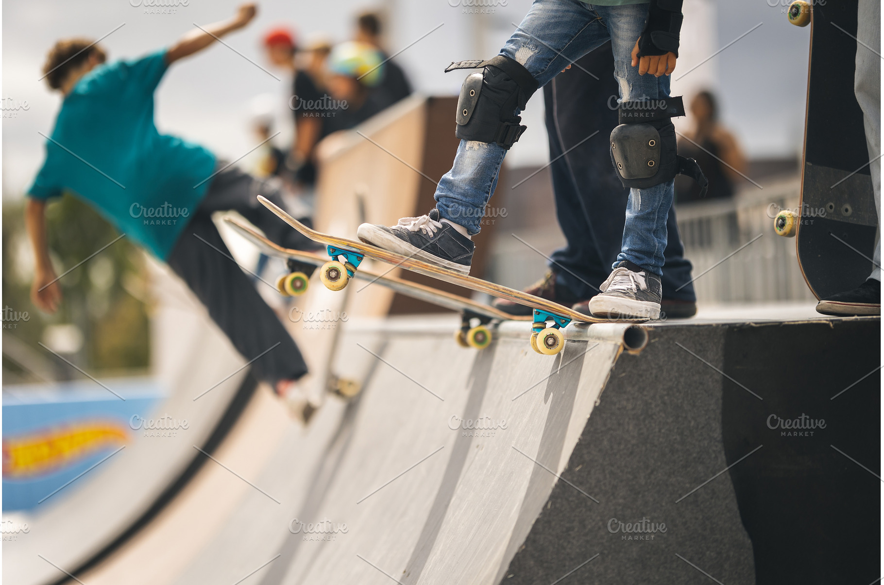 Skater's feet, mid-jump, above board, a Sports & Recreation Photo by Barcelona_dreams