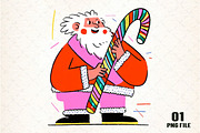 Retro Christmas Santa clipart, an Illustration by DreamCafeArt (Thumbnail 1 of 5)