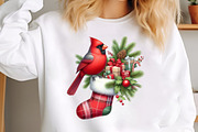 Christmas Red Cardinal Clipart, an Illustration by SinaCreation (Thumbnail 5 of 7)