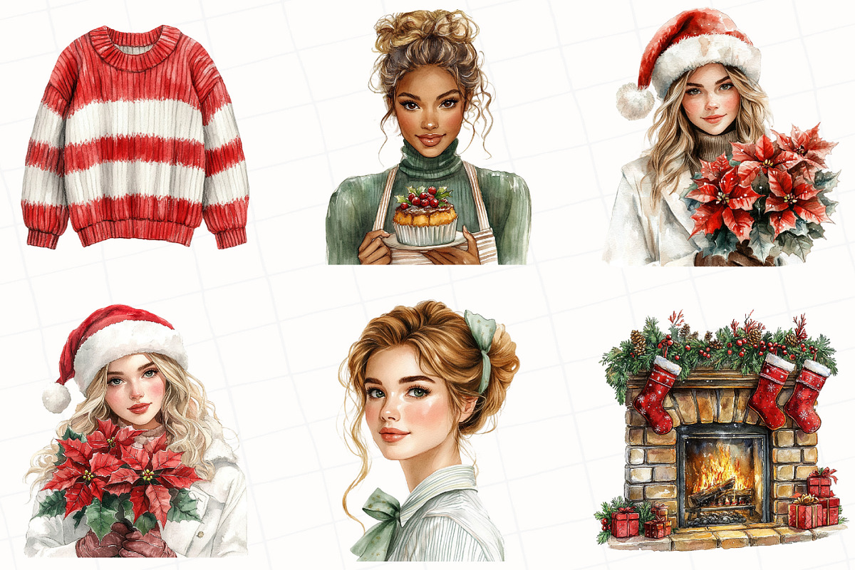 Cozy Winter Christmas Clipart, an Illustration by OK Design (Photo 5 of 5)