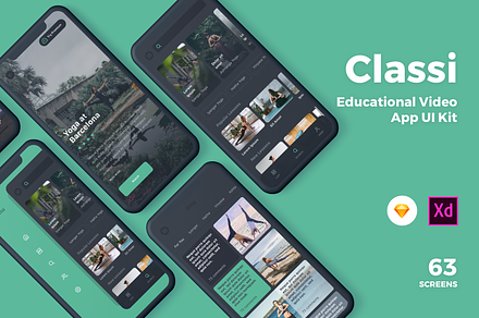 Classi - Educational Video App UI Ki, an UI Kit Template by uicube