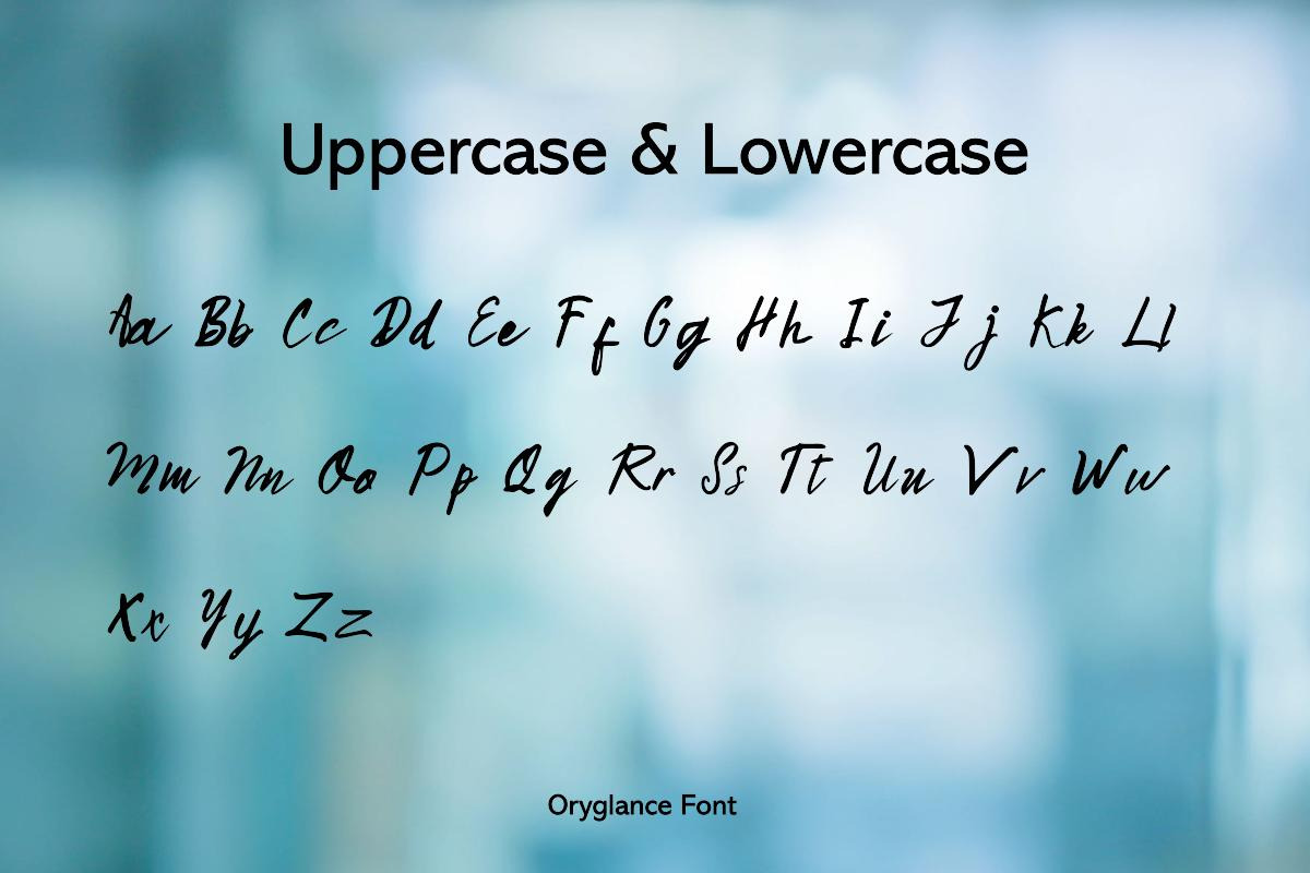 Oryglance Hand-Lettering Font, a Handwritten Font by ResumeFabs (Photo 2 of 7)