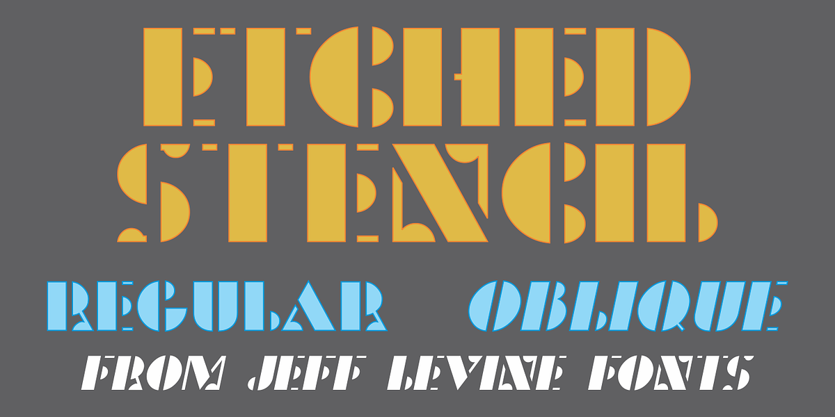 Etched Stencil JNL, a Font by Jeff Levine Fonts (Photo 1 of 5)