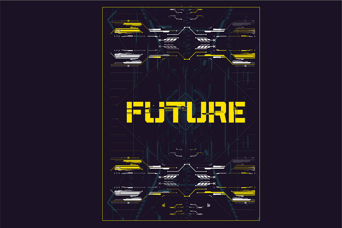 Cyberpunk Retro Futuristic Poster, a Technology Illustration by ZinetroN (Photo 4 of 5)