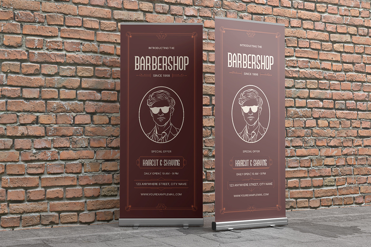 Brown Vintage Barbershop Banner preview 4