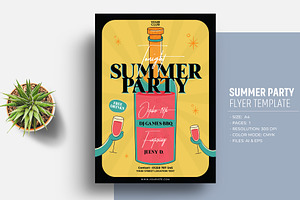Summer Party Flyer Template, a Flyer Template by Sharifull11