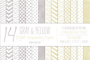 Gray & Yellow Chevron Dot Patterns, a Pattern Graphic by Dream in Color Studio (Thumbnail 1 of 2)