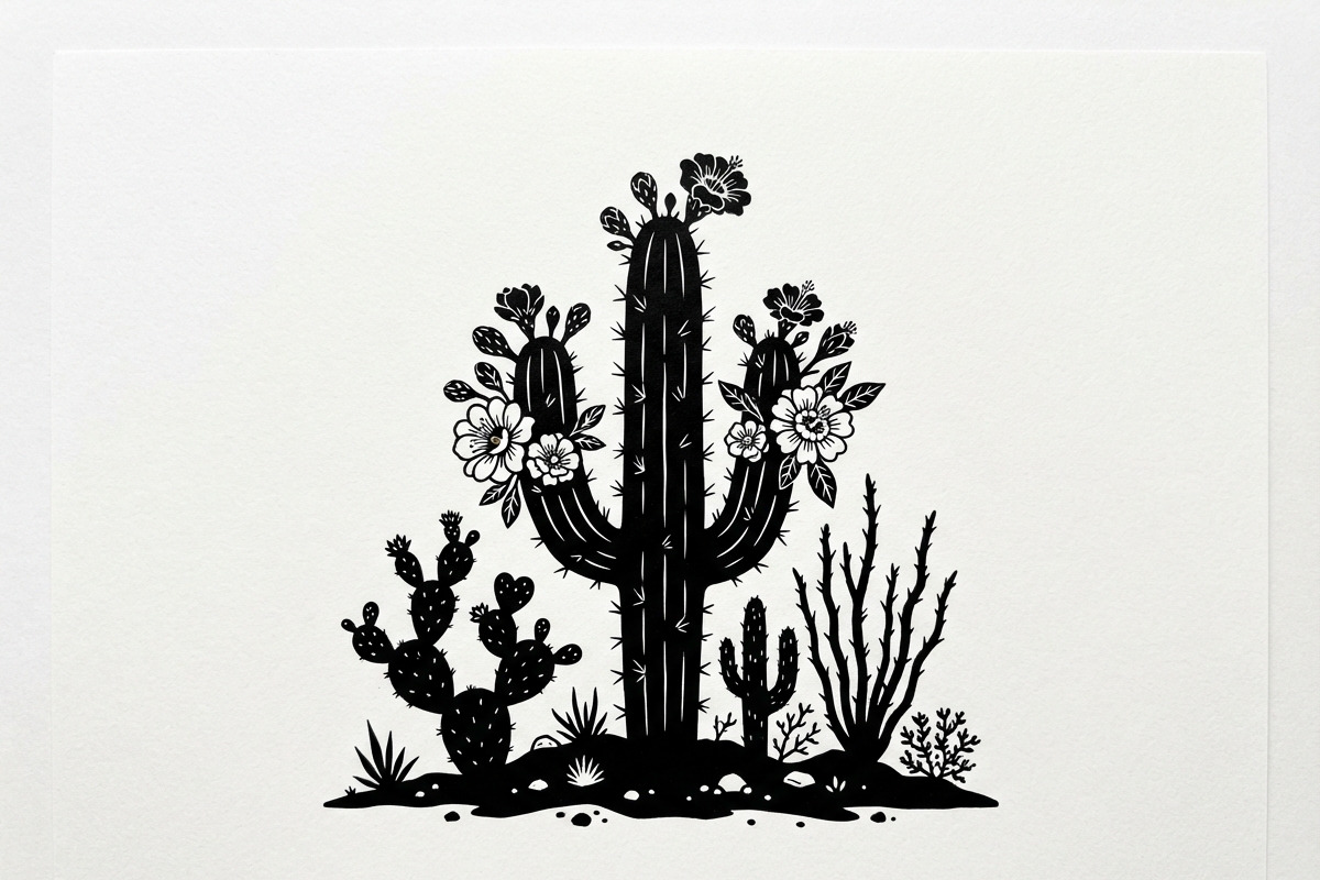60 Desert Cactus Floral Silhouette, a Seasonal Illustration by Amazin_art (Photo 9 of 38)