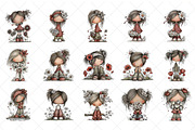 Flowers And Girls Clipart, an Illustration by SinaCreation (Thumbnail 2 of 6)