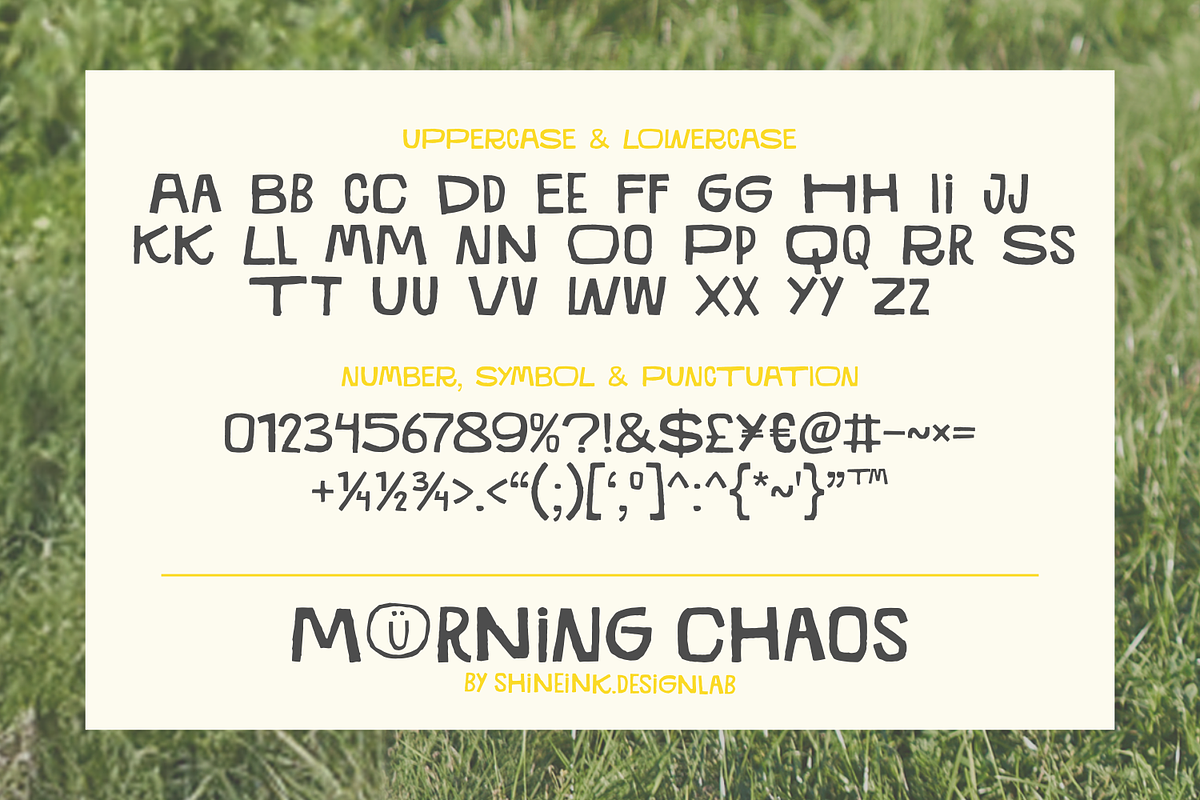 Morning Chaos - Quirky Typeface, a Handwritten Font by shineink.designlab (Photo 9 of 10)