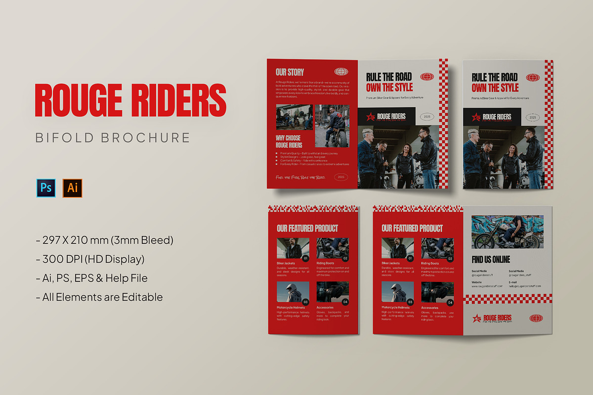 Rouge Riders - Bifold Brochure, a Brochure Template by StreaksideStd (Photo 1 of 3)