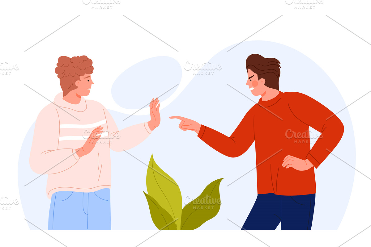 Conflict and Aggression Between Two, an Illustration by Flashvector