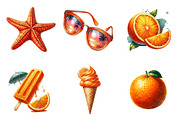 Watercolor Summer Orange PNG, an Illustration by SinaCreation (Thumbnail 2 of 5)