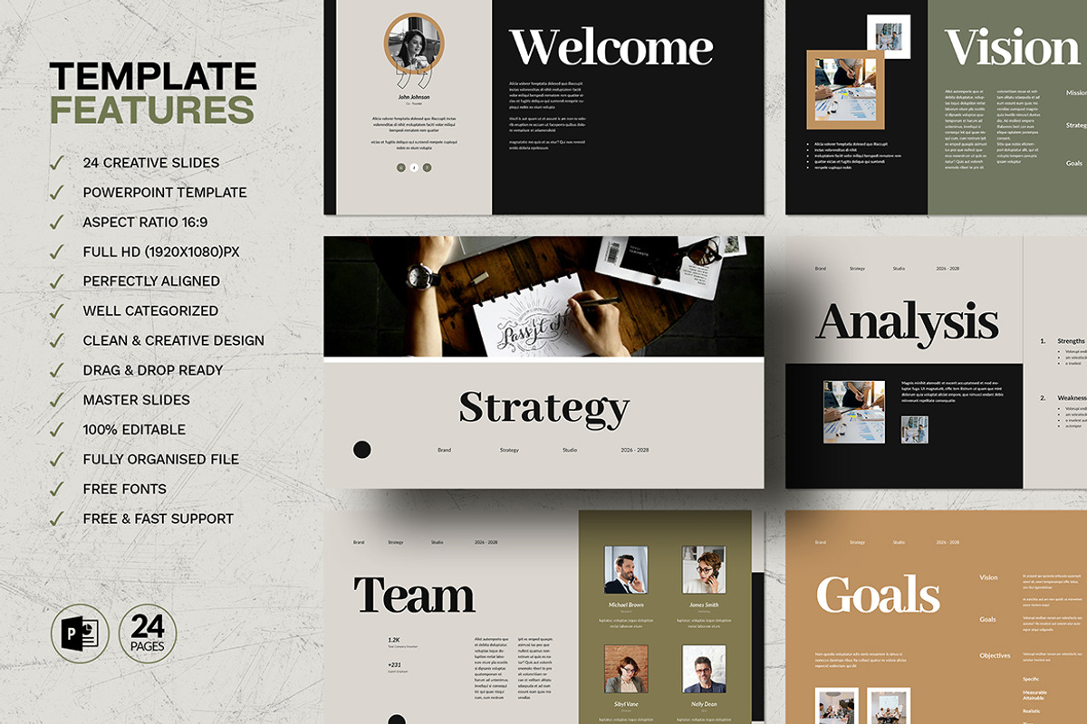 Business Strategy PowerPoint, a Presentation Template by White Graphic (Photo 2 of 8)