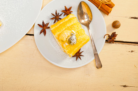 cream roll cake dessert and spices, a Food & Drink Photo by keko64