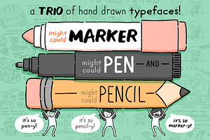 Might Could Drawing Tools Font Trio
