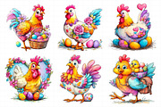 Floral Chicken Easter Hen Clipart, an Illustration by Daily.Designs (Thumbnail 5 of 8)