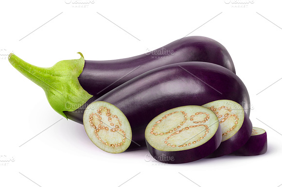 Cut Fresh Eggplants